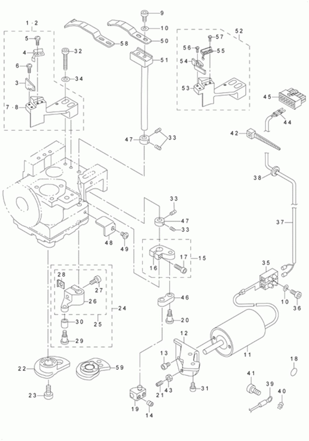 LU-2210N-7 - 7.RIGHT HOOK SHAFT BASE THREAD TRIMMER COMPONENTS фото