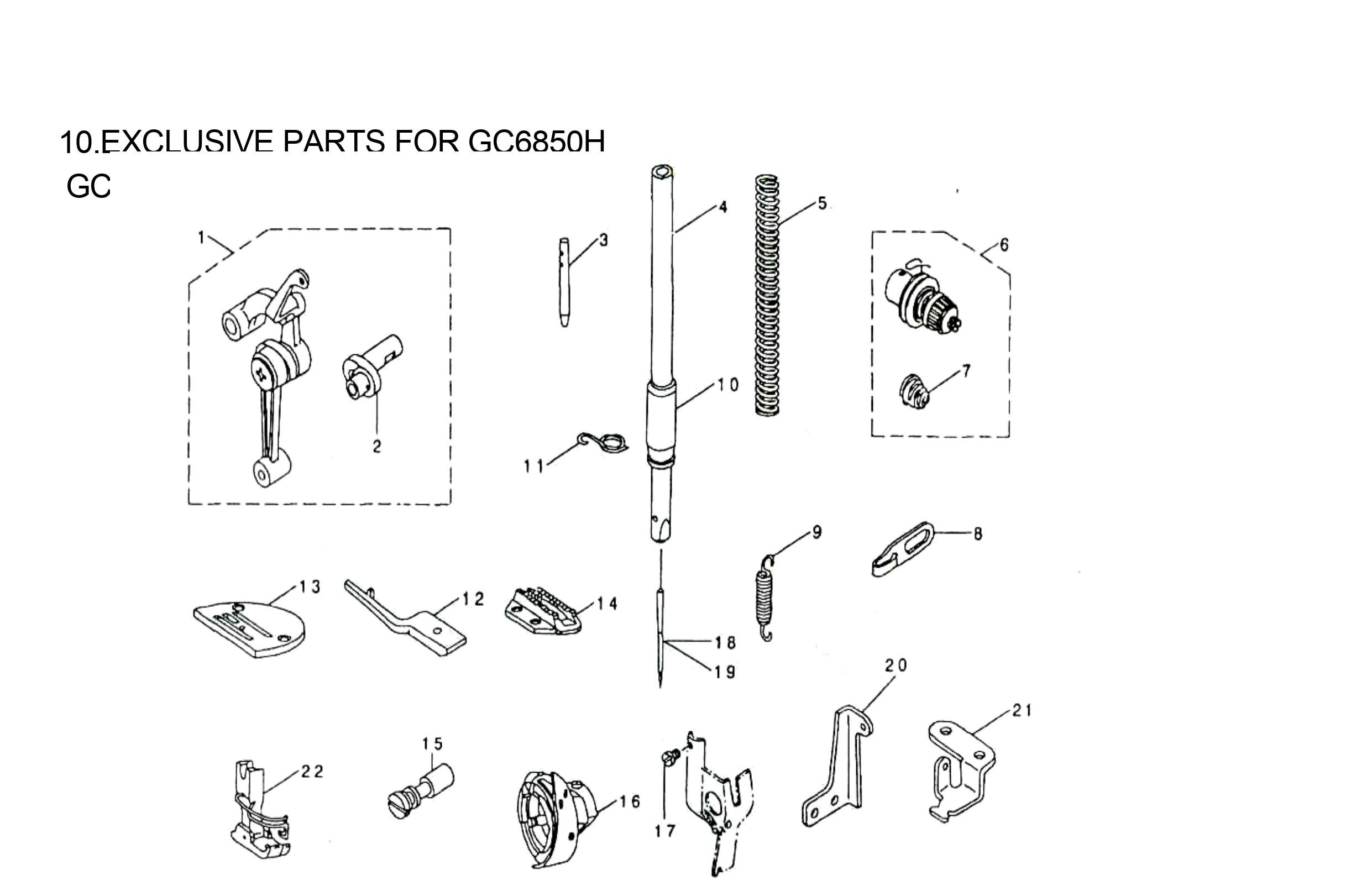 10 EXCLUSIVE PARTS FOR GC6850H