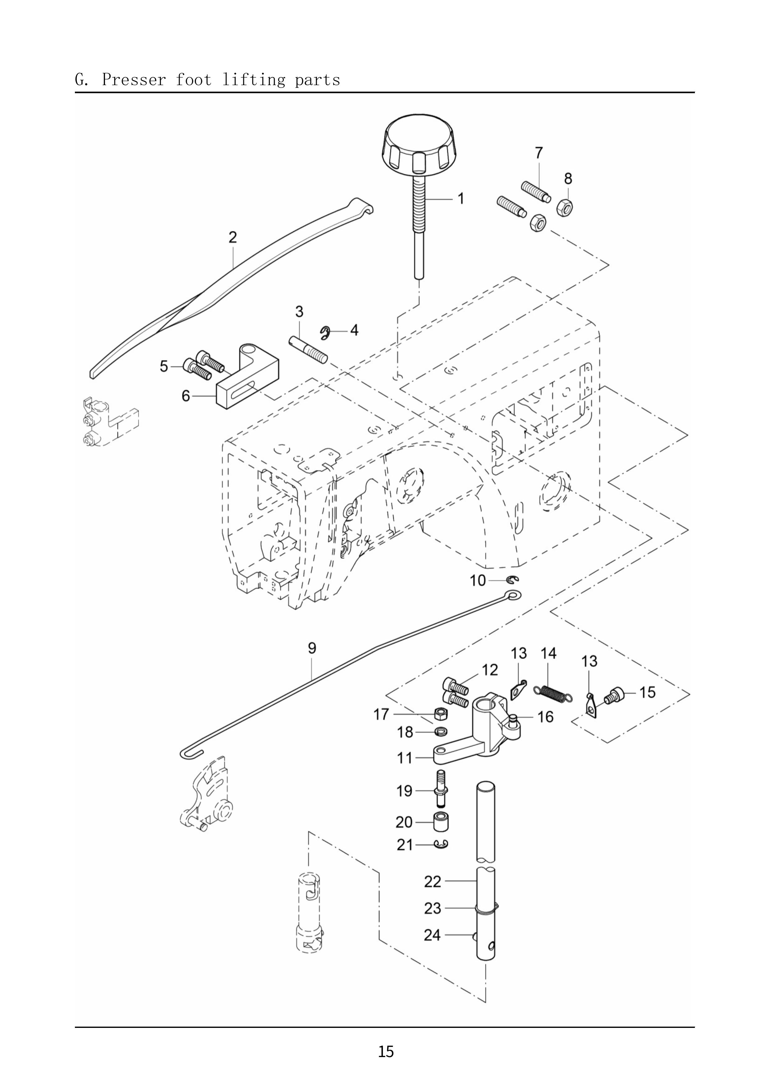 7 PRESSER FOOT LIFTING PARTS фото
