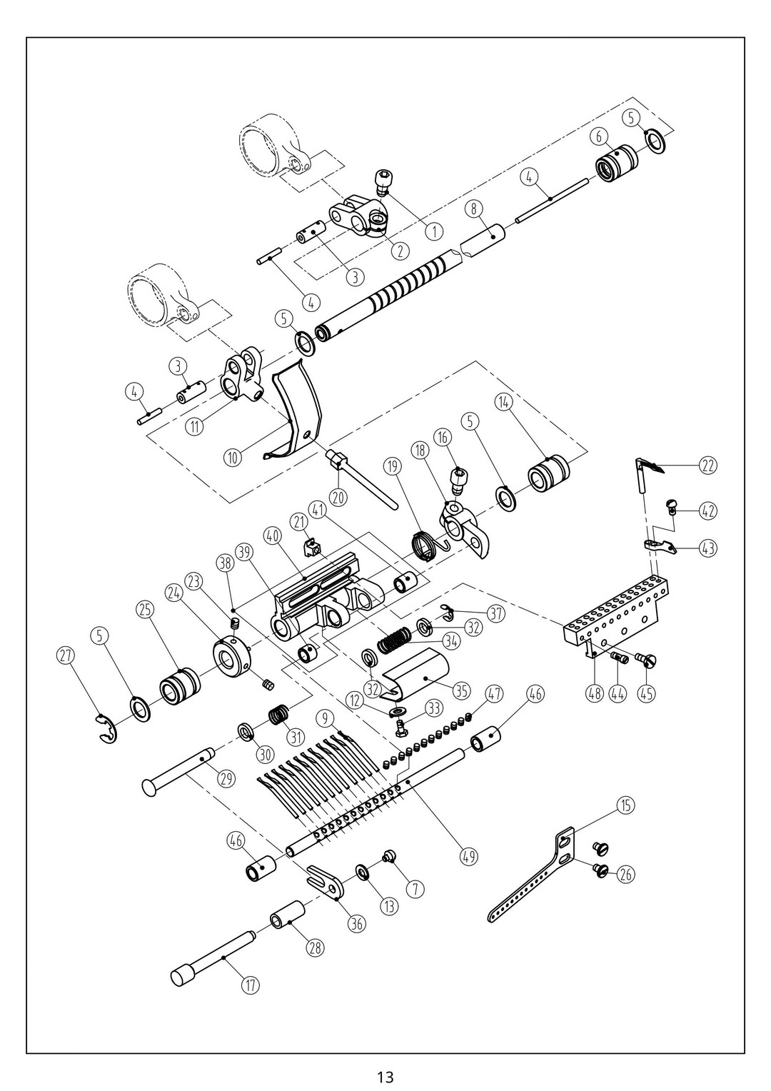 5 Thread Takeup assemblies