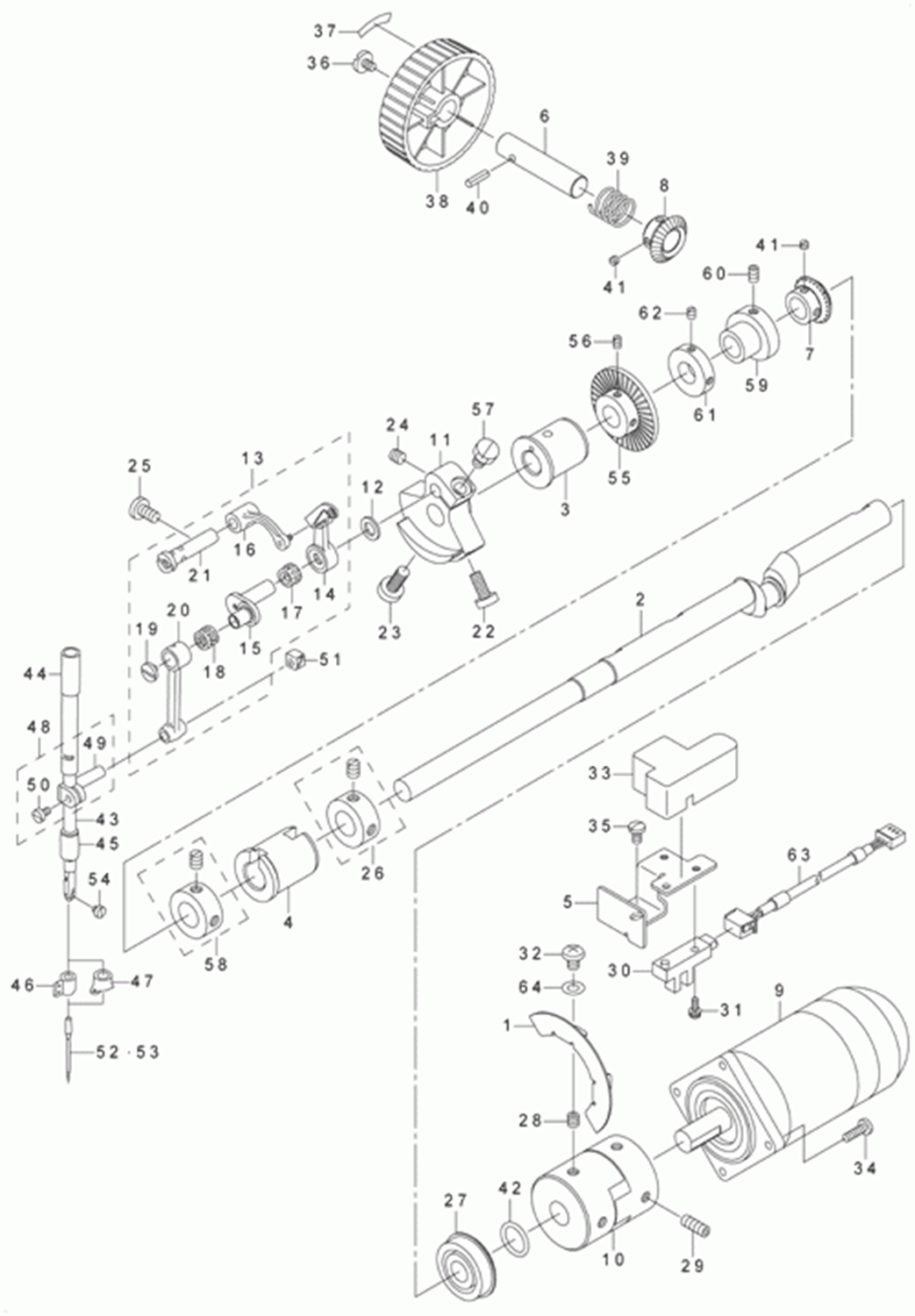 LK-1910 - 2.MAIM SHAFT & NEEDLE BAR COMPONENTS фото