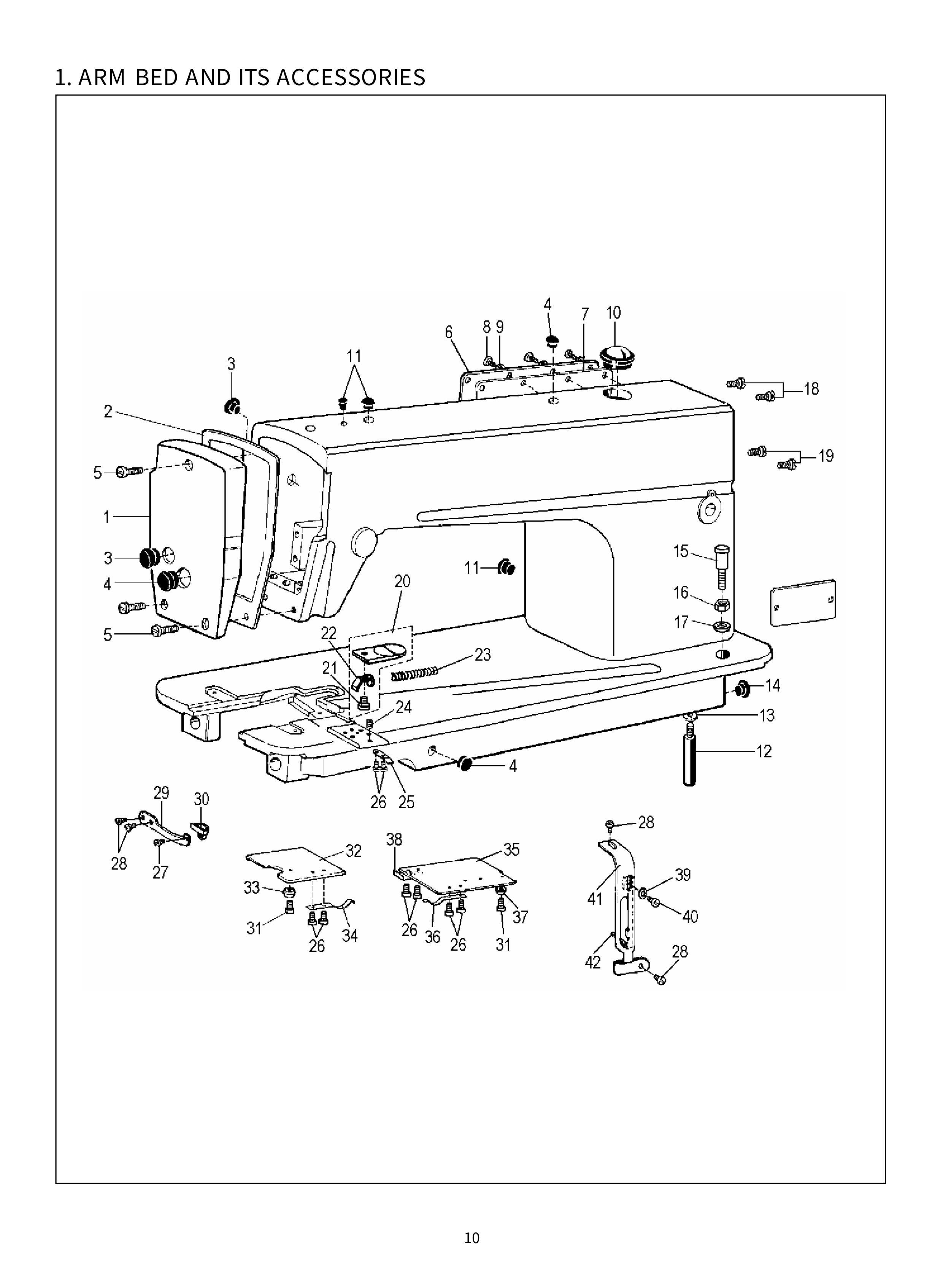 1 ARM BED AND ITS ACCESSORIES