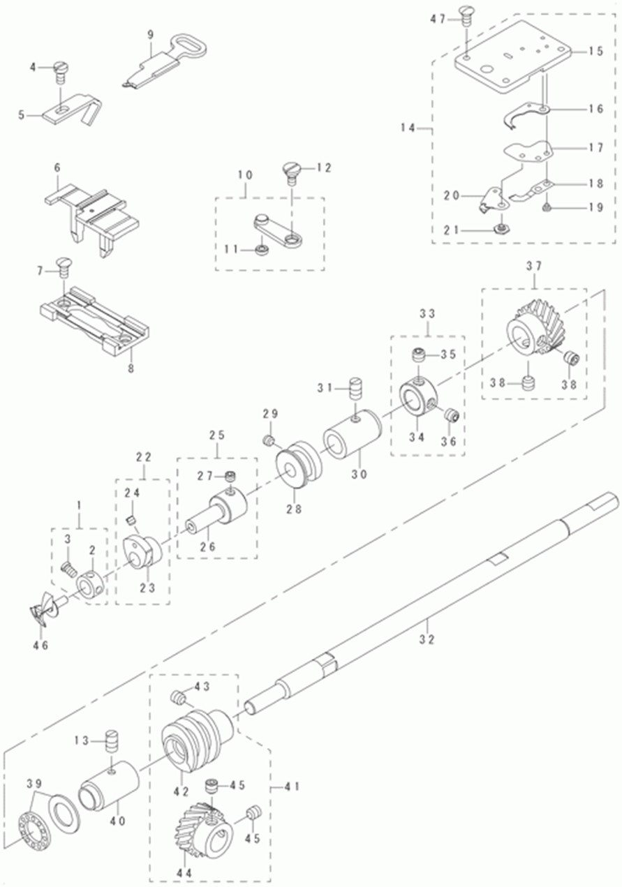 MB-1377 - 3. LOOPER SHAFT MECHANISM COMPONENTS фото