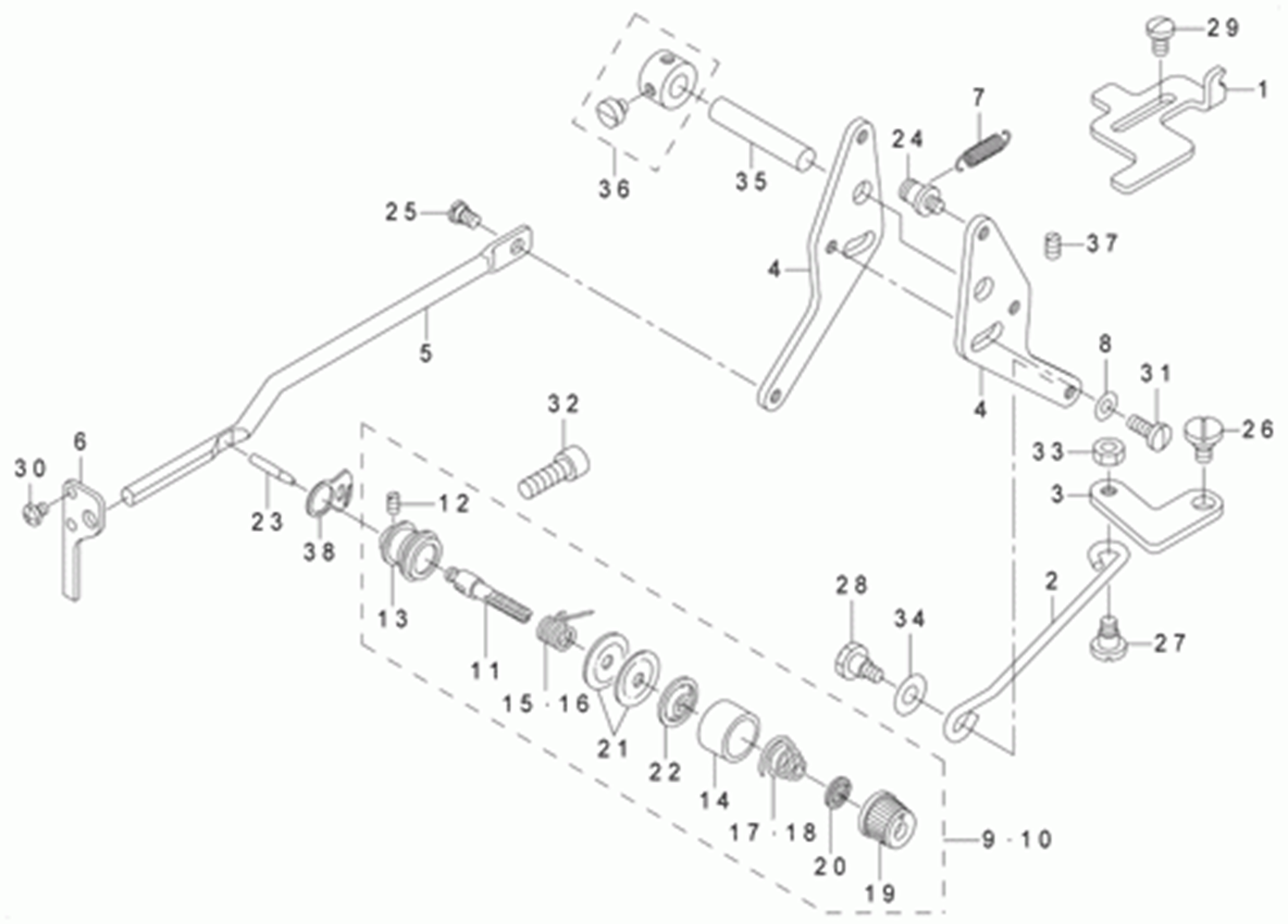 LK-1910 - 7.TENSION RELEASE & THREAD TENSION COMPONENTS фото