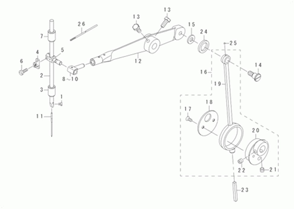 MB-1377 - 8. NEEDLE BAR DRIVING MECHANISM COMPONENTS фото