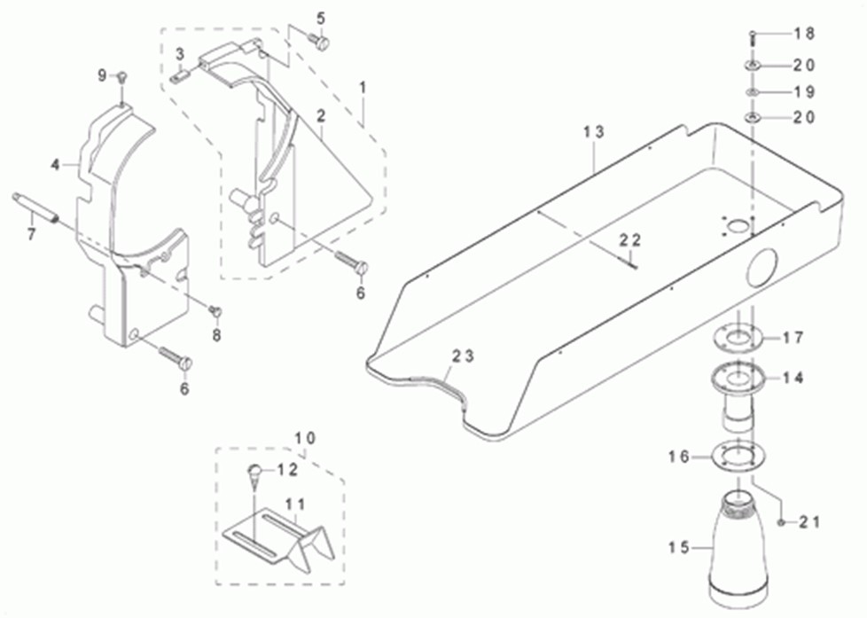 DNU-1541S - 12. BELT COVER & OIL RESERVOIR COMPONENTS фото