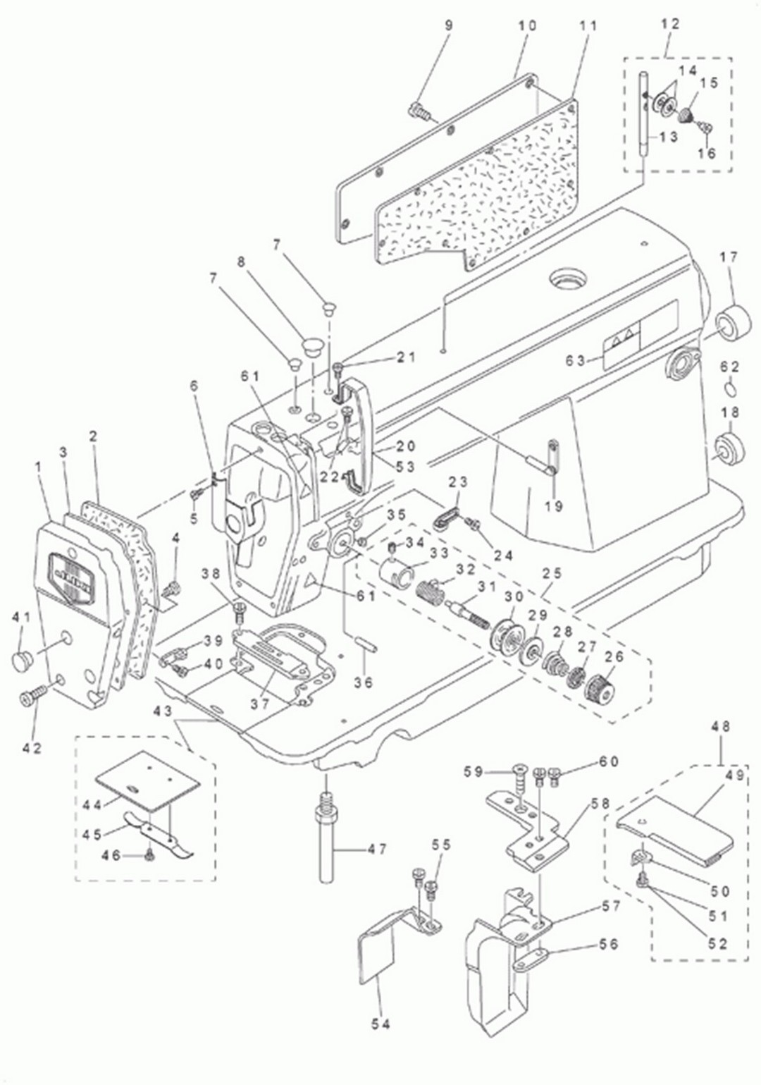 DLM-5200N - 1. MACHINE FRAME & MISCELLANEOUS COVER COMPONENTS фото