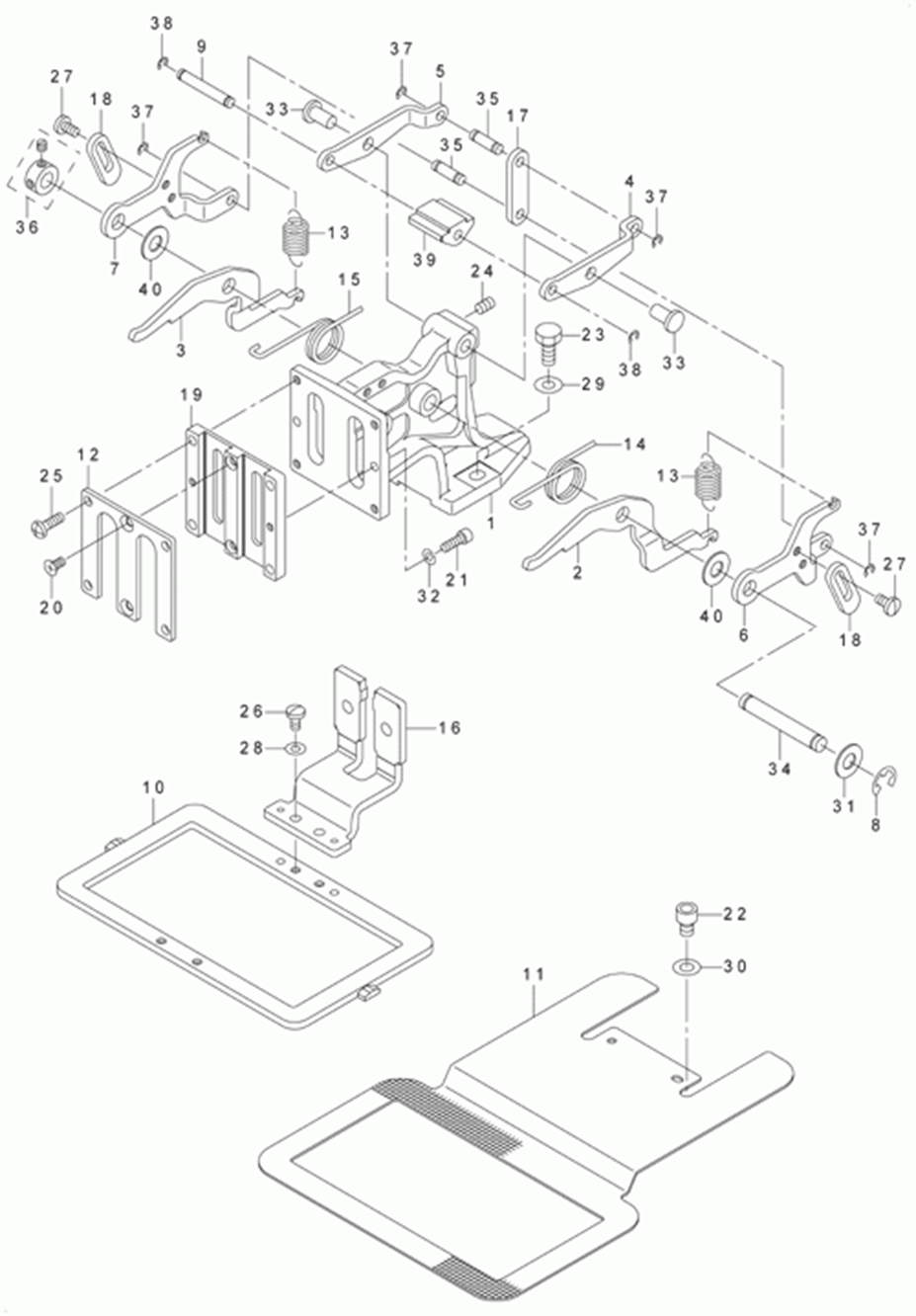 LK-1910 - 10.CLOTH FEED MECHANISM COMPONENTS (FOR LK-19 0SS,19 0HS) фото