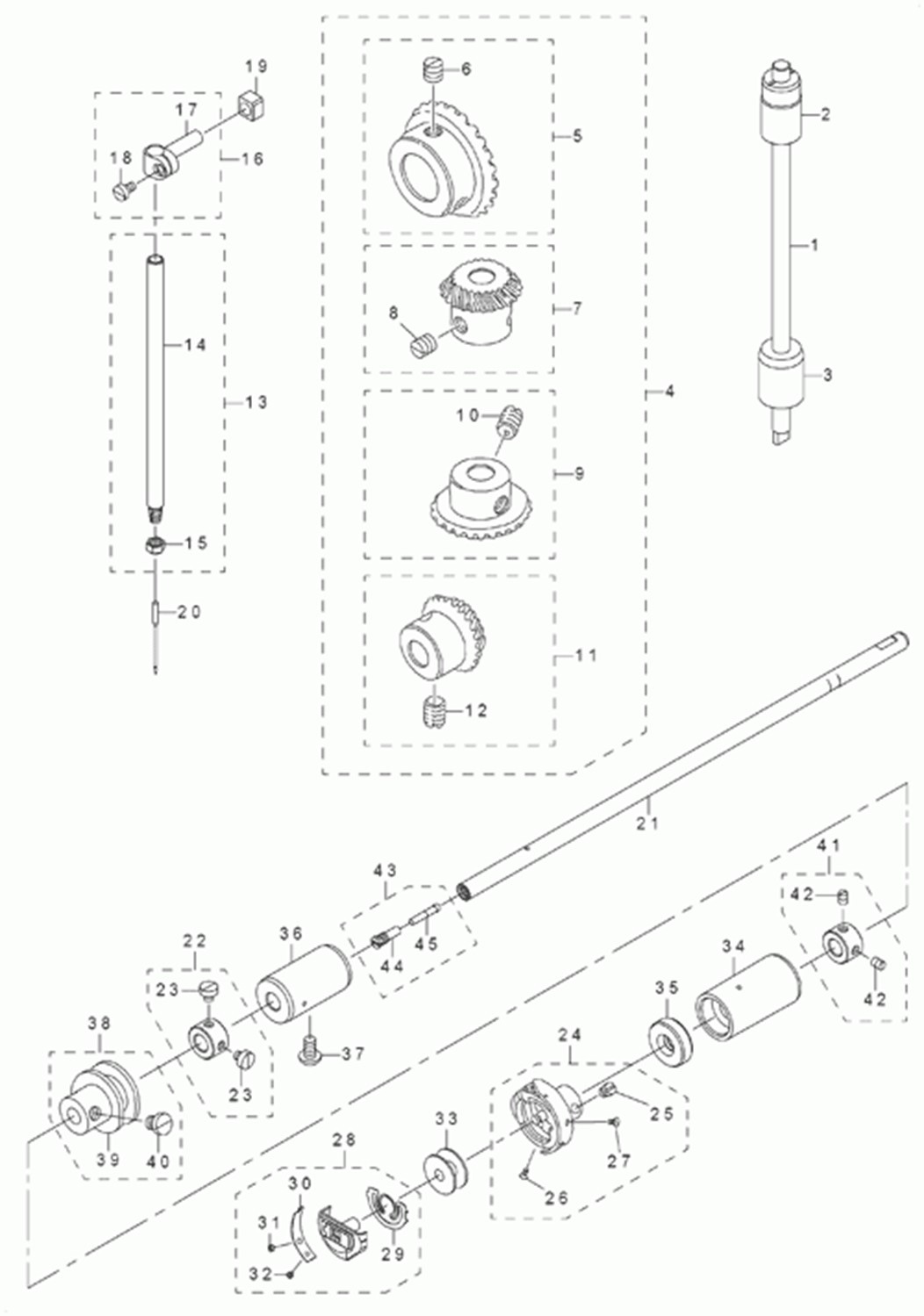 DLN-6390 - 3.NEEDLE BAR, UPRIGHT SHAFT & HOOK DRIVING SHAFT COMPONENTS фото