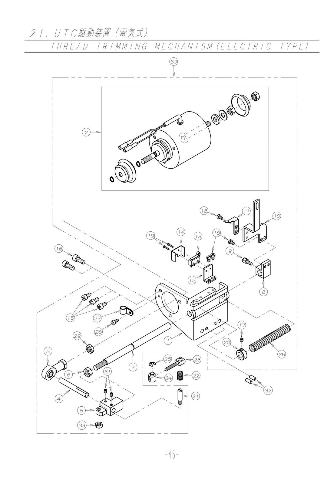 21 THREAD TRIMMING MECHANISM