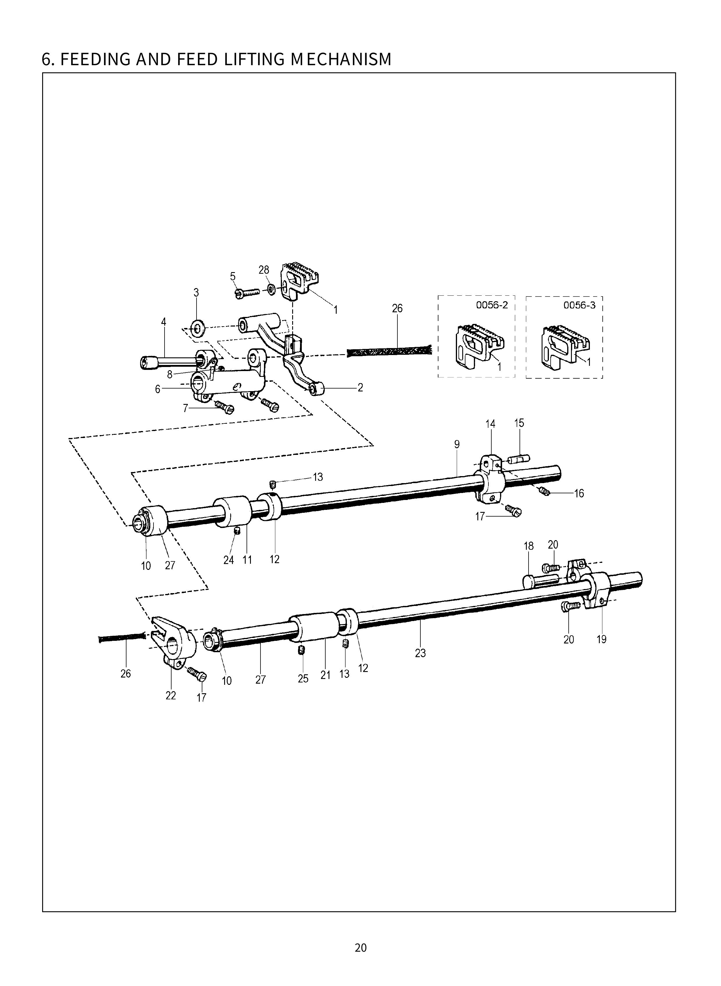 6 FEEDING AND FEED LIFTING MECHANISM