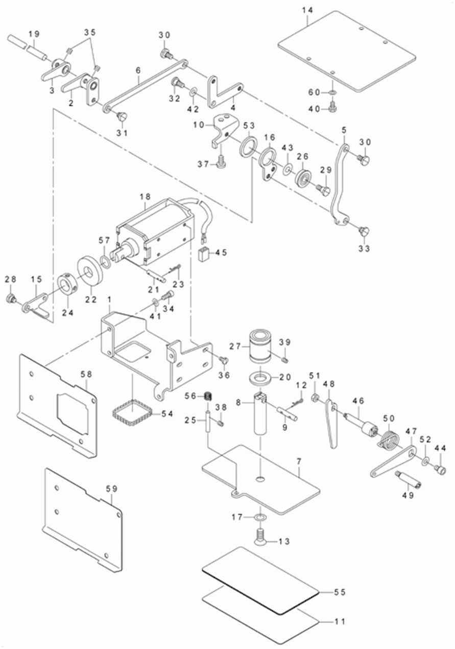 AMS-210D - 4.PRESSER PLATE & MANUAL PRESSER MECHANISM COMPONENTS фото