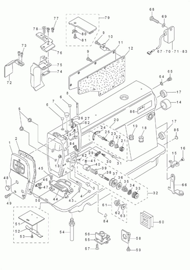 DMN-5420N-7 - 1.MACHINE FRAME & MISCELLANEOUS COVER COMPONENTS фото