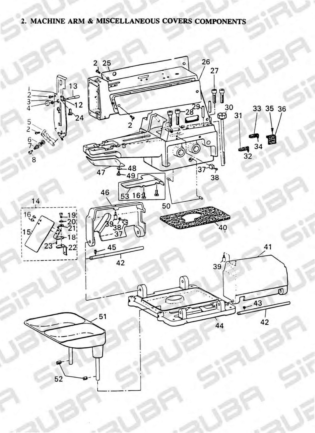 2 MACHINE ARM & MISCELLANEOUS COVERS COMPONENTS фото