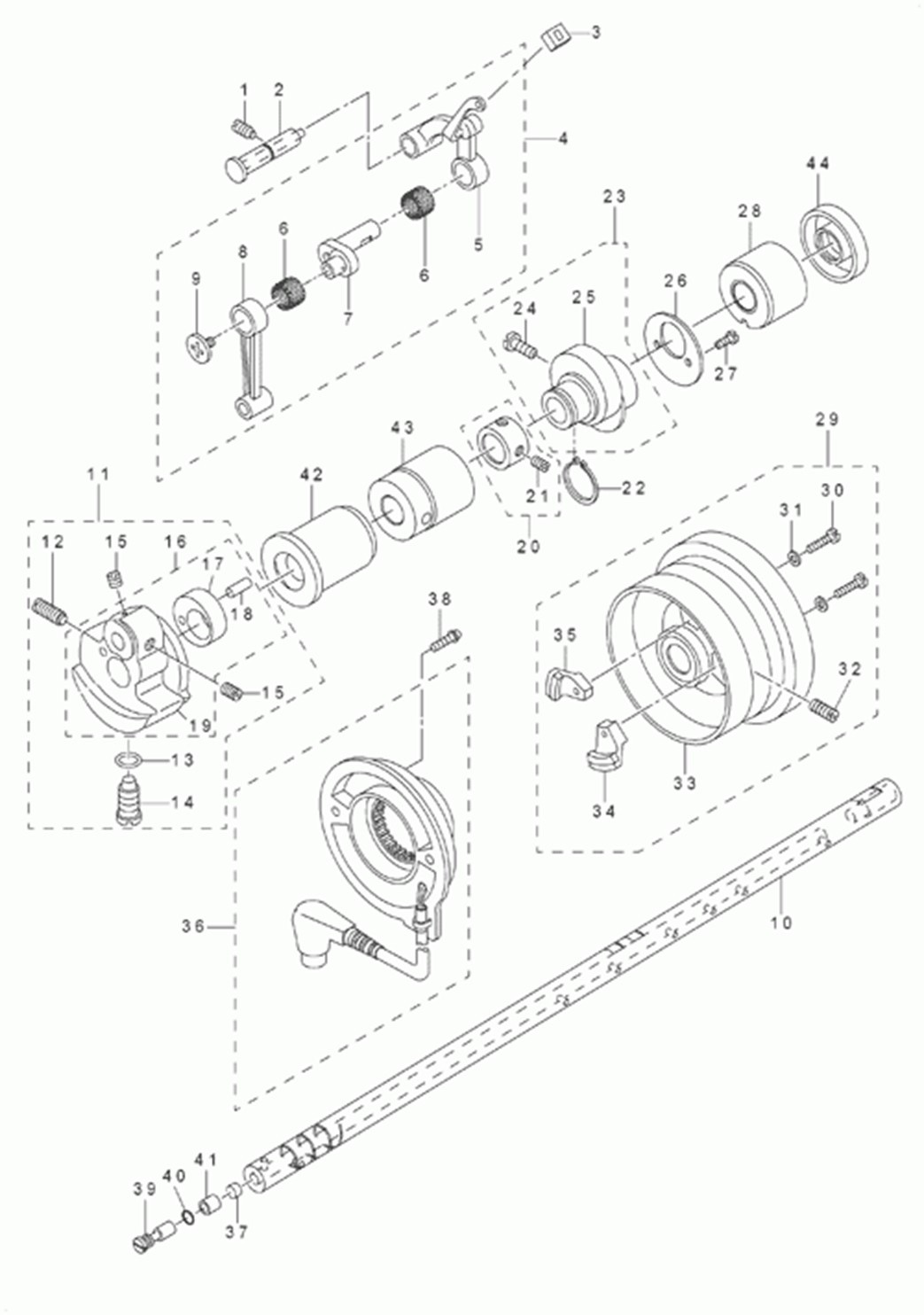 DMN-5420N-7 - 2.MAIN SHAFT & THREAD TAKE-UP LEVER COMPONENTS фото