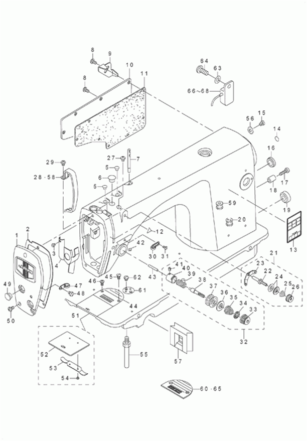 DDL-8700-7 - 1. MACHINE FRAME & MISCELLANEOUS COVER COMPONENTS фото