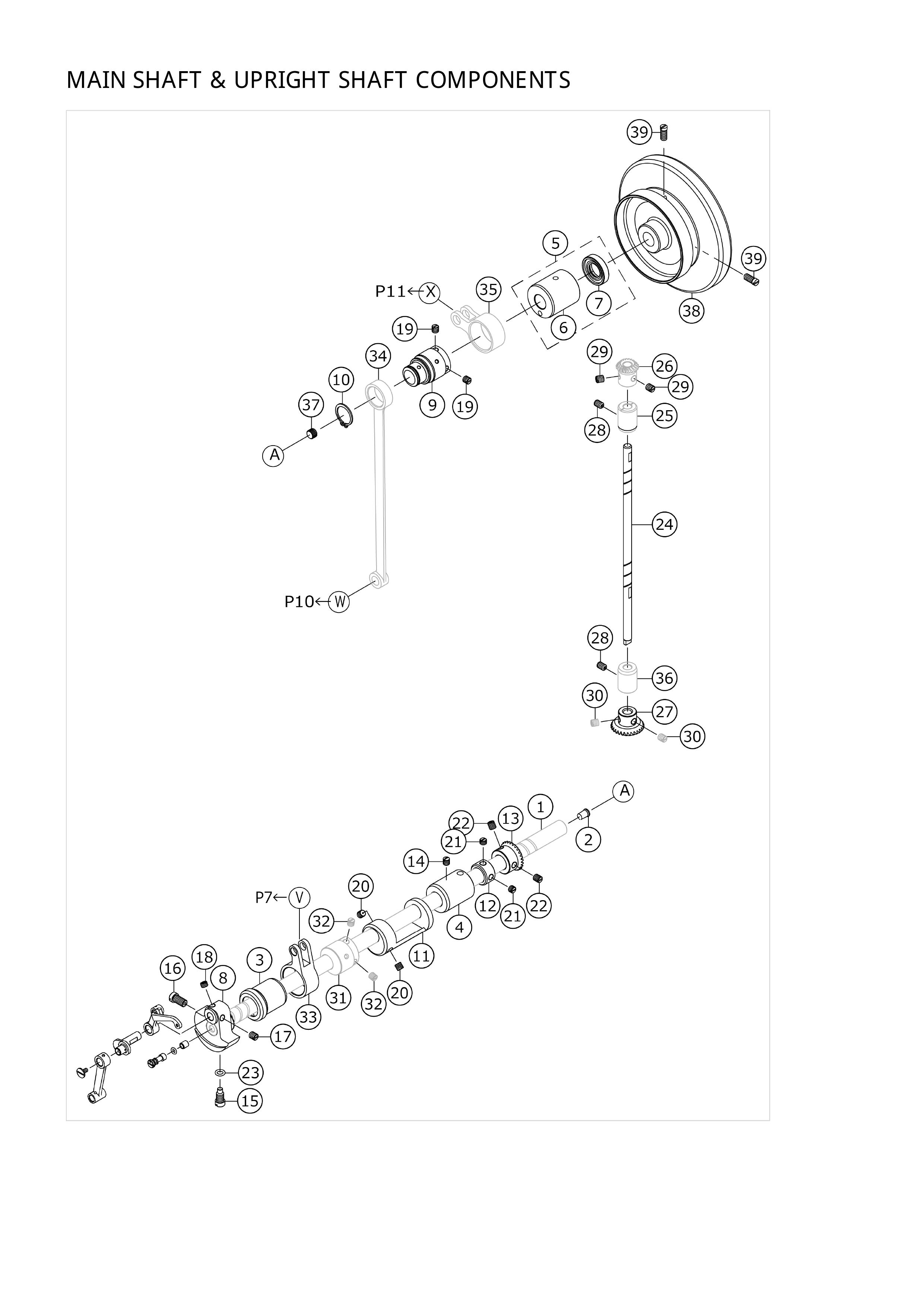 2. MAIN SHAFT & UPRIGHT SHAFT COMPONENTS фото