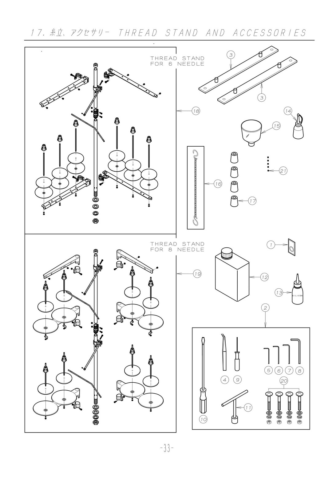 17 THREAD STAND AND ACCESSORIES