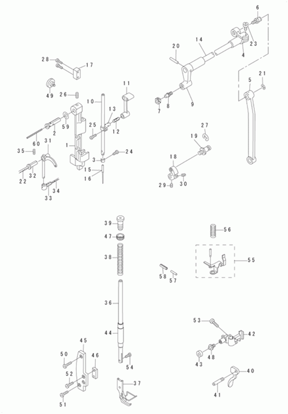 DSC-246 - 3.NEEDLE BAR,THREAD TAKE-UP LEVER & PRESSER BAR COMPONENTS фото