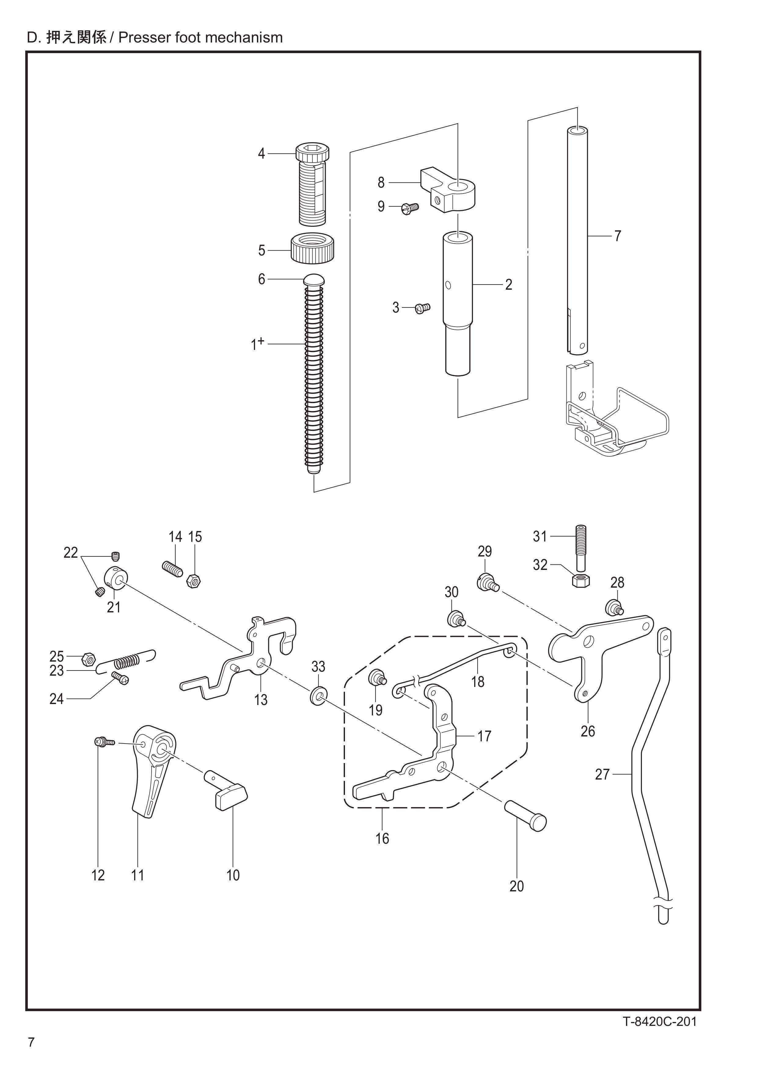 4 PRESSER FOOT MECHANISM