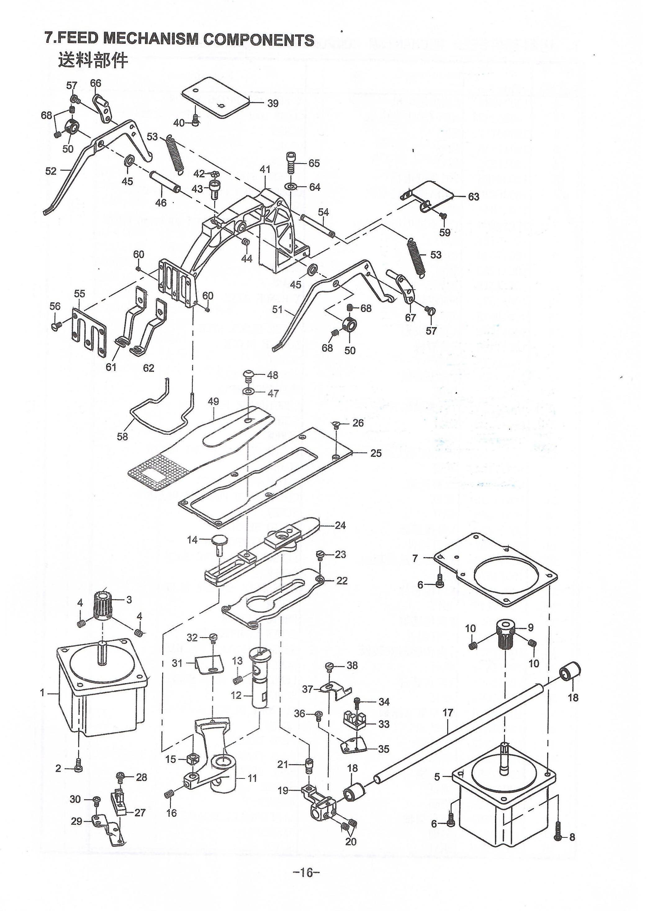 7 FEED MECHANISM COMPONENTS